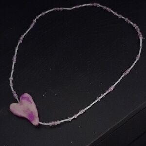 Pink Heart Beaded Necklace